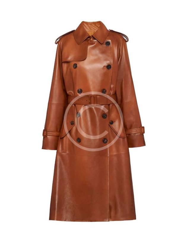 Leather trench coat